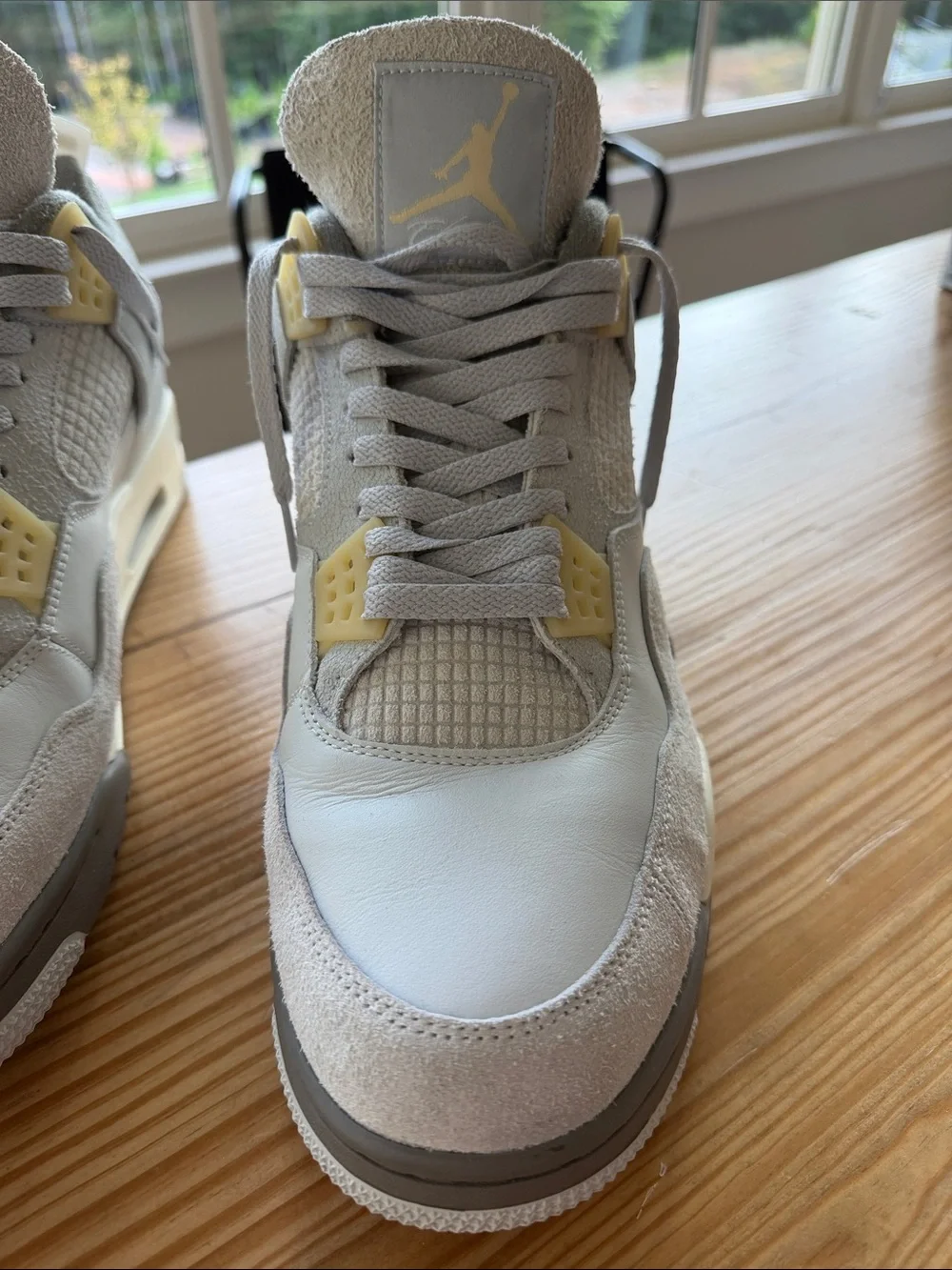 Jordan Retro Low-Top Sneakers in Grey with Cream Accents
